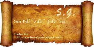 Serfőző Géza névjegykártya